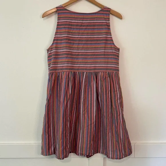Madewell Blogger Favorite Scoopneck Tank Shirt Dress in Rainbow Stripe - Picture 7 of 7